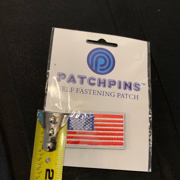 New PATCH PINS American Flag 2 x 1.25 Embroidered Self Fastening Patch USA Flair - Picture 3 of 4